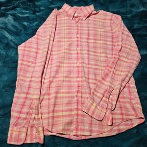 Abercrombie & Fitch XXL Pink Plaid Long Sleeve‎ Button Down Shirt Menswear